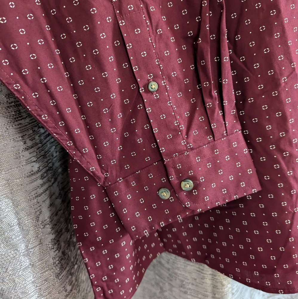 DXL HB Men's Dress Shirt Maroon (4XL) - Picture 3 of 7